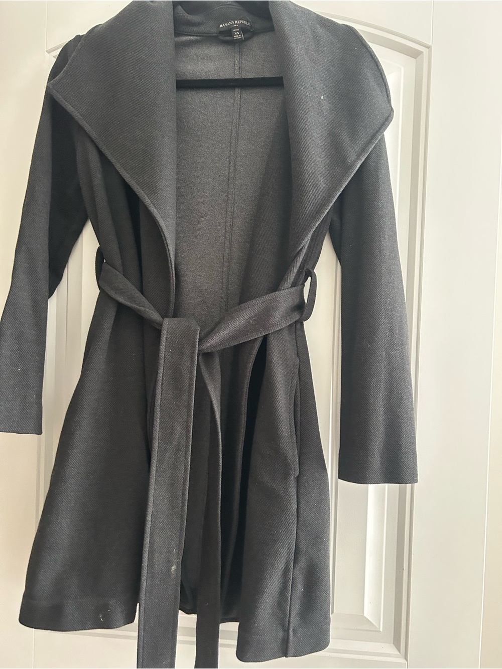 Banana Republic charcoal Long-Sleeve Belted Coat Dress